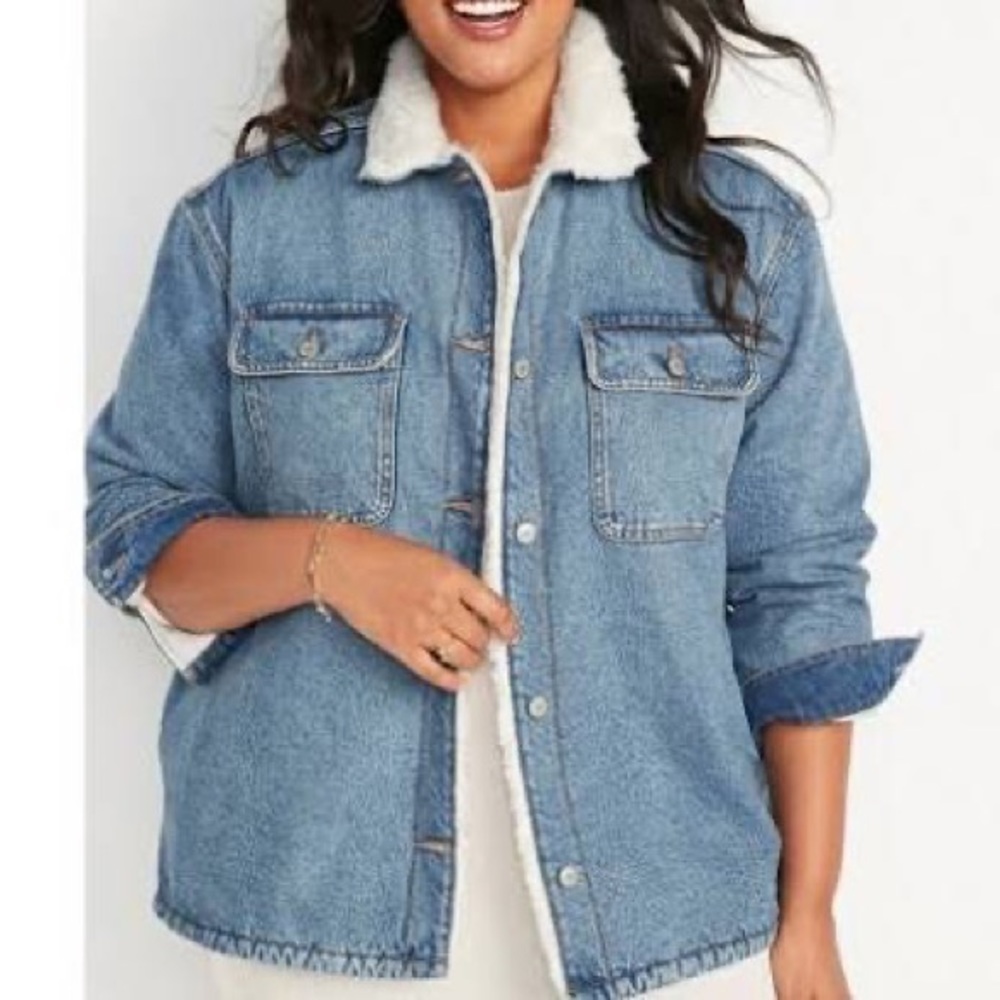 Old Navy Sherpa Denim Shacket
